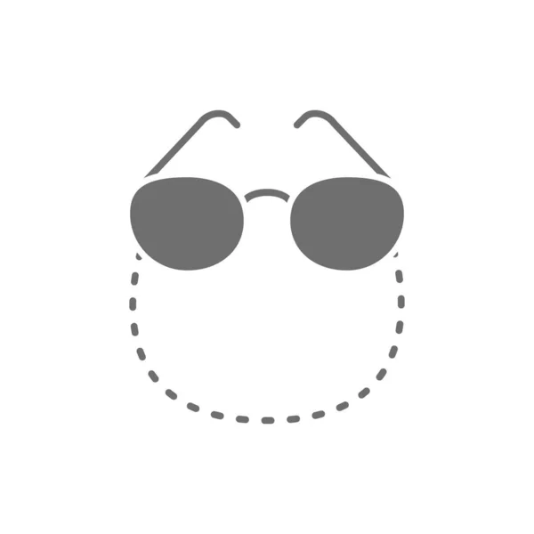 Vector glasses on a chain grey icon. — Stock Vector