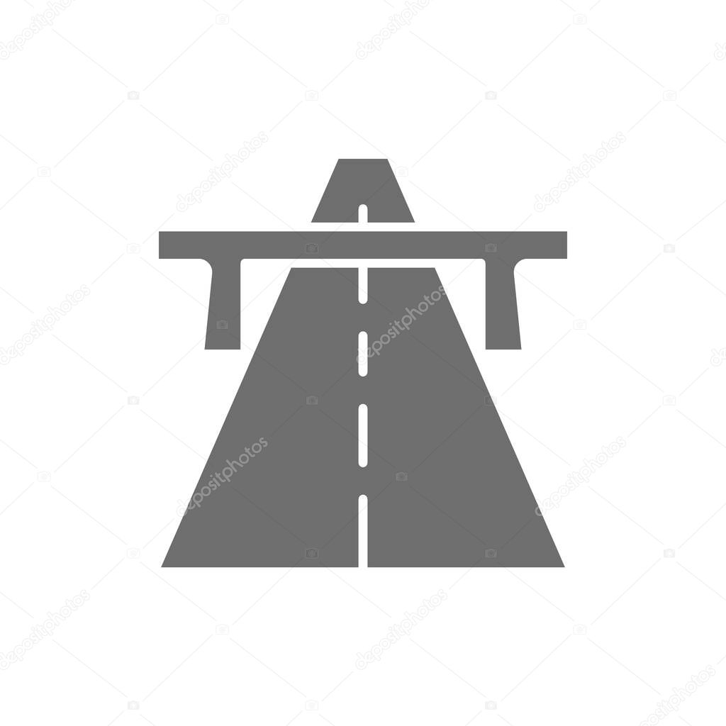 Vector autobahn, highway, road, way grey icon.