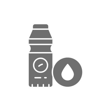 Vektör sağlıklı yoğurt, bifidobakteryum, laktobasil gri ikon.