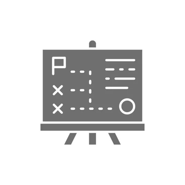 Prezentacja wektorowa z diagramem, ikona treningu szarości. — Wektor stockowy