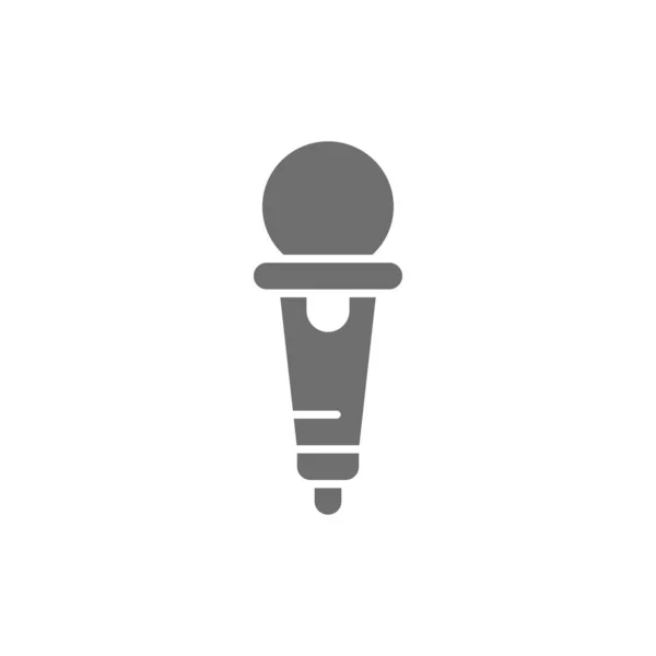 Szara ikona mikrofonu. Izolacja na białym tle — Wektor stockowy