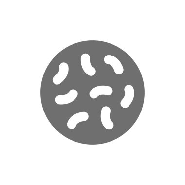 Probiotics, lactobacilli, bifidobacteria grey icon. Isolated on white background clipart