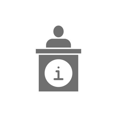 Vektör bilgi masası, gri simgeyi işaretlemeye yardım et.