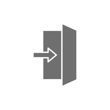 Yangın çıkışı tabelası, acil çıkış gri simgesi.