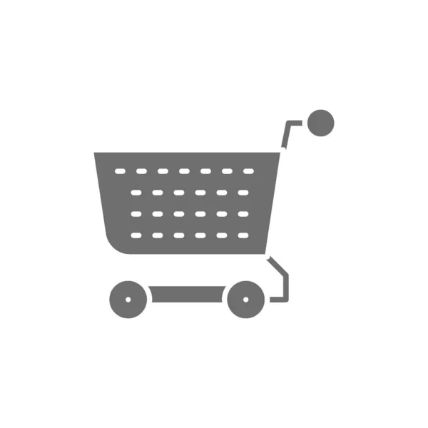 Carrinho de compras, ícone cinza do carrinho. Isolado sobre fundo branco —  Vetores de Stock