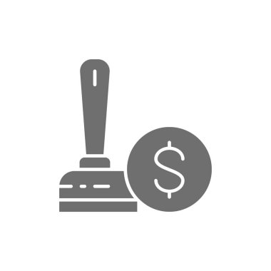 Vektör kredisi onaylandı, damga, onay gri simgesi.