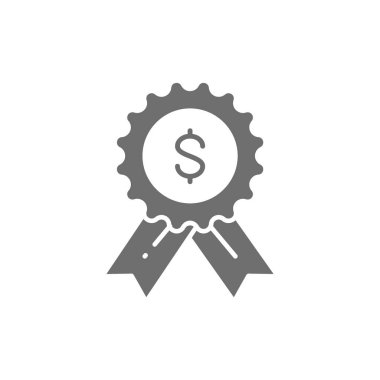 Vektör ödülü kredisi, en iyi kredi gri simgesi.