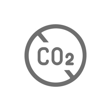 Karbon emisyonu yok, CO2 emisyonu gri simge işareti.