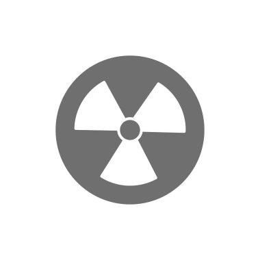 Vektör radyasyon işareti, radyoaktif uyarı gri simgesi.
