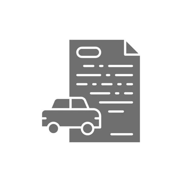 Car loan, credit for automobile grey icon. — Stock Vector