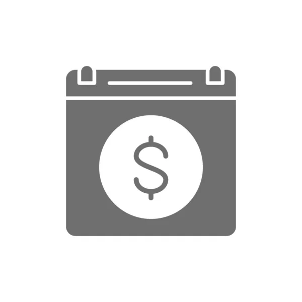 Calendario Payday prestito, pagamento mensile icona grigia. — Vettoriale Stock