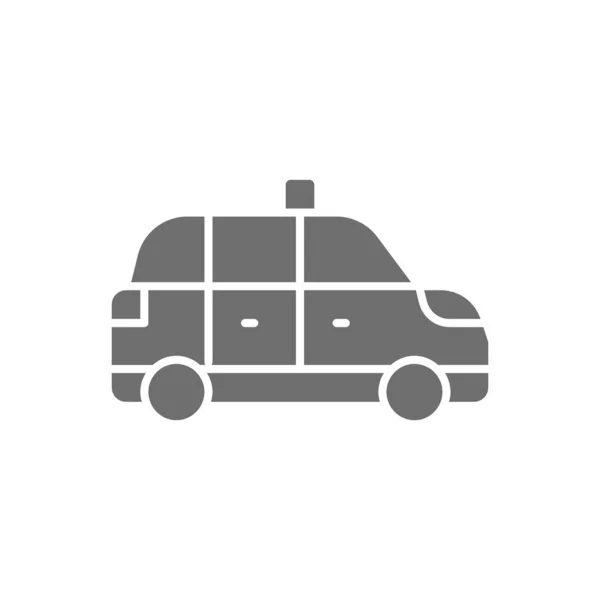 Taxi, taxi, icona grigia del taxi. Isolato su sfondo bianco — Vettoriale Stock