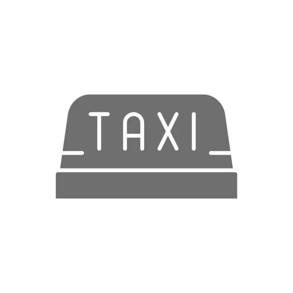 Vector taxi bil tak skylt grå ikon. — Stock vektor