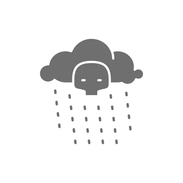 Radioactive rain gray icon. Isolated on white background — Stock Vector