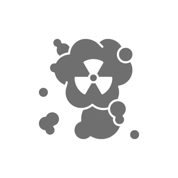 Radiation smell, hazardous waste, air pollution gray icon. — Stockvektor