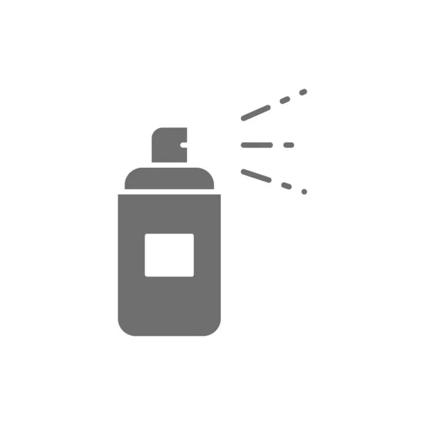 Aerosol sprayflaska, sprayburk grå ikon. — Stock vektor
