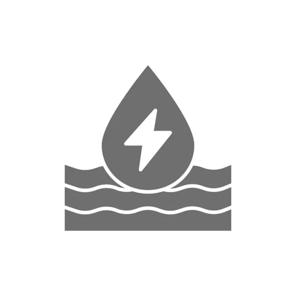 Water energy, ecology gray icon. Isolated on white background — ストックベクタ