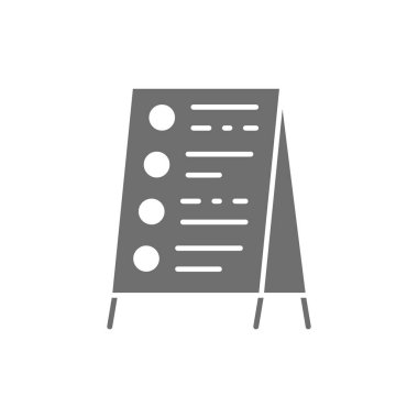 Fiyatlar gri simgeli sokak reklam panosu.