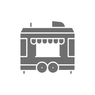 Gıda karavanı gri ikonu. Beyaz arkaplanda izole