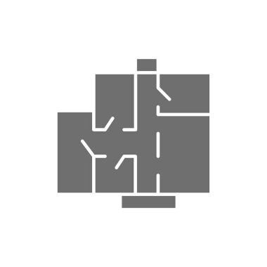 Daire planı, mimari proje simgesi.