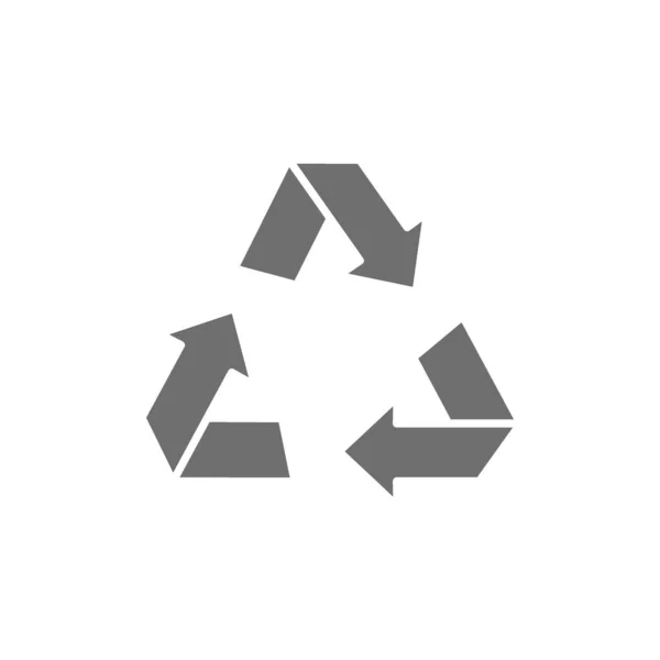 Recycling, Recycling graues Symbol. Isoliert auf weißem Hintergrund — Stockvektor