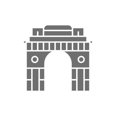 Hindistan Zafer Başı Kapısı 'ndan Yeni Delhi gri simgesine.