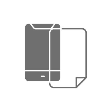 Telefon koruyucu ekran koruyucu gri simge.