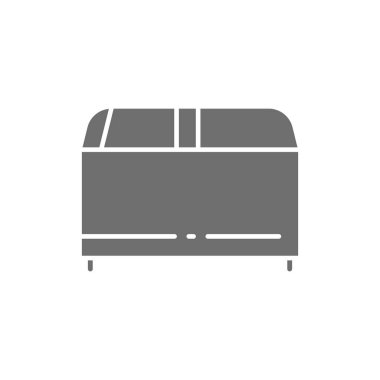 Kayan cam gri ikonlu dondurma dondurucusu..