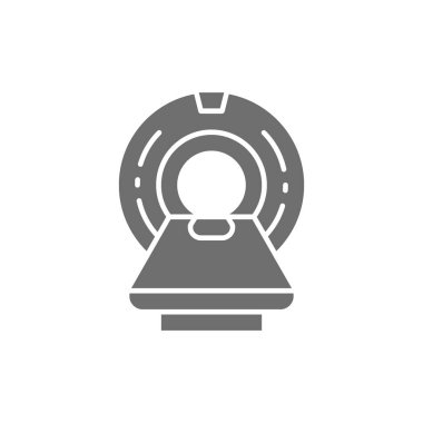 MRI tarayıcı, manyetik rezonans görüntüleme cihazı, tomografi gri simgesi.