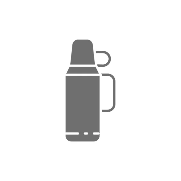 カップグレーのアイコンを持つベクトル魔法瓶. — ストックベクタ