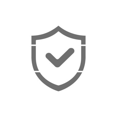 İşaretli kalkan, kalite kontrol koruması, kabul edildi, gri simge onaylandı