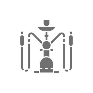 Nargile gri simgesi. Beyaz arkaplanda izole