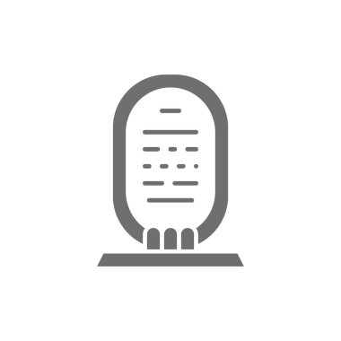 Mısır kartuş, lahit gri simge. Beyaz arkaplanda izole