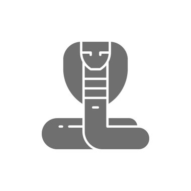 Kobra, yılan grisi ikon. Beyaz arkaplanda izole