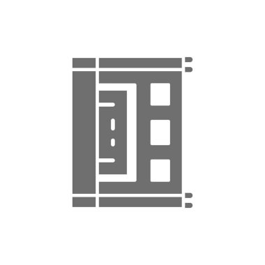 Antik Mısır papirüsü, parşömen gri simgesi. Beyaz arkaplanda izole