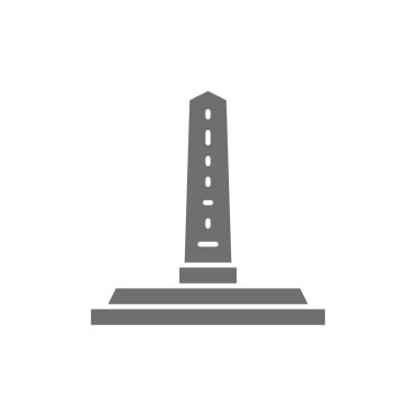 Mısır dikilitaşları, eski sütun gri ikon. Beyaz arkaplanda izole