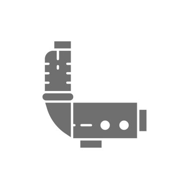 Koloskopi ekipmanları, jinekoloji cihazı gri simgesi. Beyaz arkaplanda izole