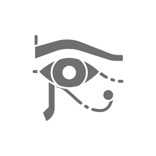 Eye of Horus, ancient egyptian moon grey icon. — Stock Vector