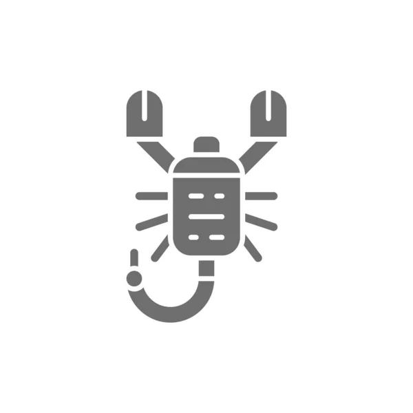 Icône Scorpion gris. Isolé sur fond blanc — Image vectorielle
