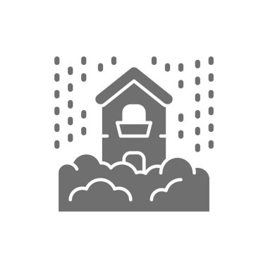 Kar yağışı, kar, doğal afet, felaket gri simgesi.