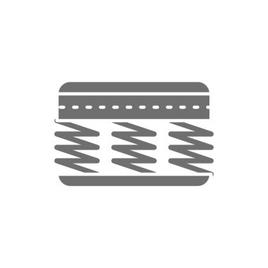 Ortopedik bahar yatağı döşek, bahar malzemesi gri simge.