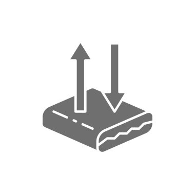 Solunabilir yataklar, ortopedik yatak gri simgesi.