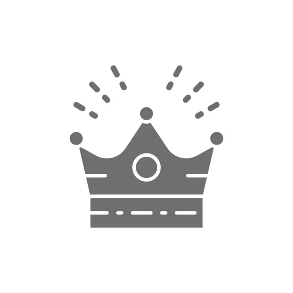 Kroon, hoofdaccessoire voor viering grijs icoon. — Stockvector