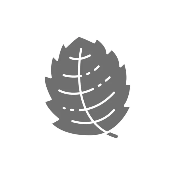 Menthe, laitue, basilic, icône grise aux herbes. Isolé sur fond blanc — Image vectorielle