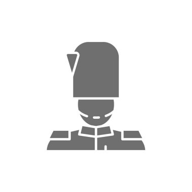 İngiltere kraliyet muhafızı, muhafız, asker gri ikon.