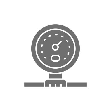 Gaz boru hattı veya su sayacı gri simgesi.