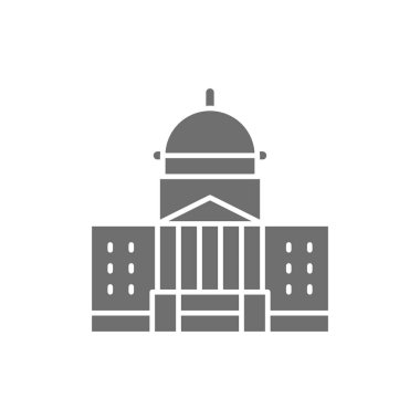 Beyaz Saray, adliyenin gri simgesi. Beyaz arkaplanda izole