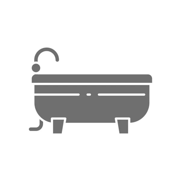 Bath, bathtub grey icon. Isolated on white background — Stock Vector