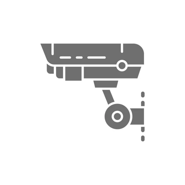 Überwachungskamera, Videoüberwachung, Sicherheit zu Hause Schutzsystem graues Symbol. — Stockvektor