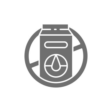 Süt ambalajlı yasak tabela, laktoz alerjisi olan gri simge.